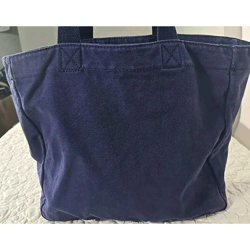 American Eagle Outfitters Navy Canvas Tote Bag Jeweled Eagle Studded Y2K
